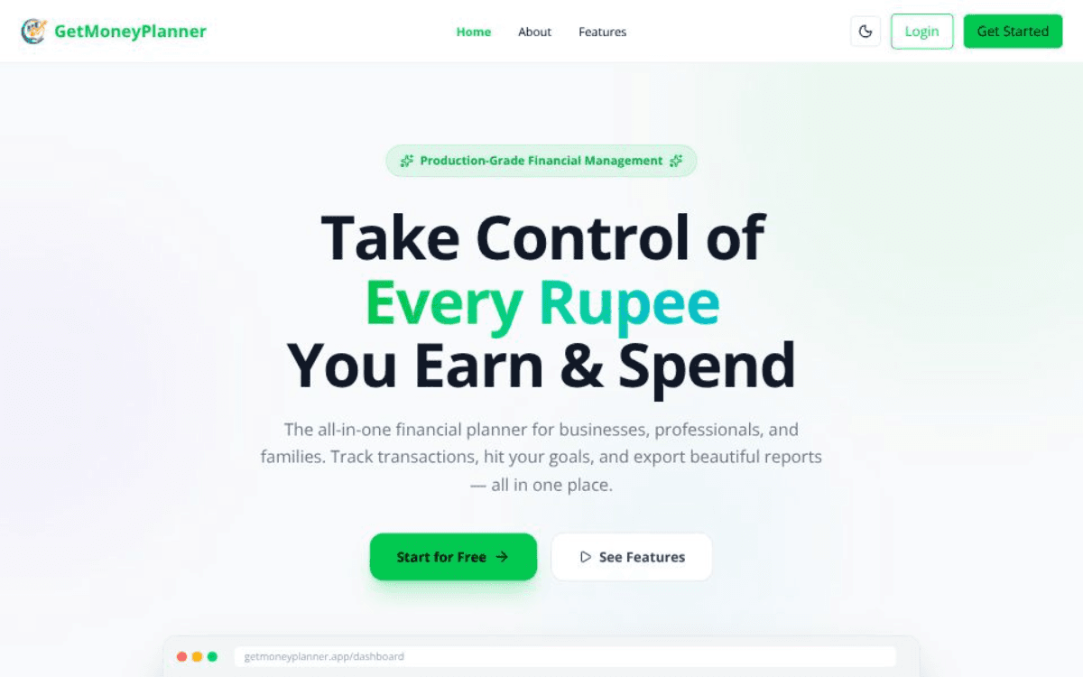 GetMoneyPlanner — Smart Personal Finance Manager