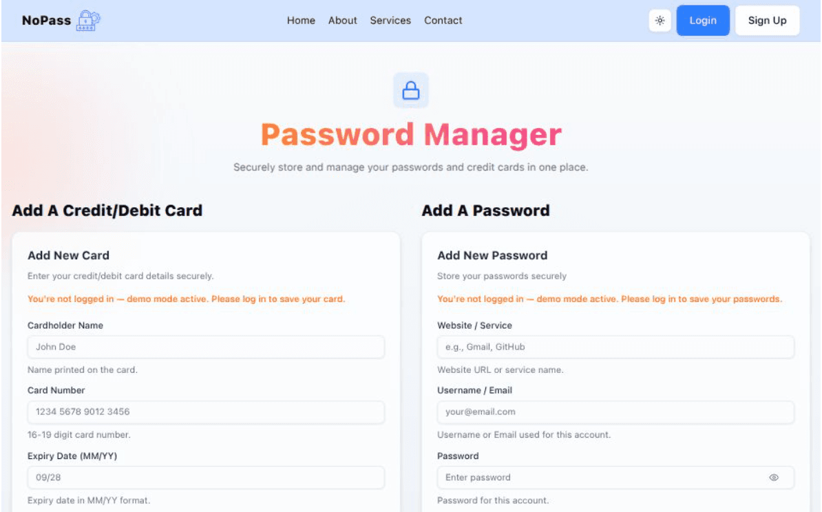 NoPass - Secure Password Manager (Web)